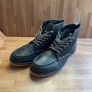 Crevo Stags Men's 6" Textured Vegan Leather Moc Toe Casual size 11